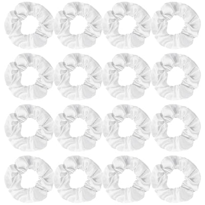 16 Pcs Satin White Scrunchies Bridesmaid Proposal Gifts Hair Ties Scrunchies for Women Girls Bachelorette Party Favors (white) - color: white