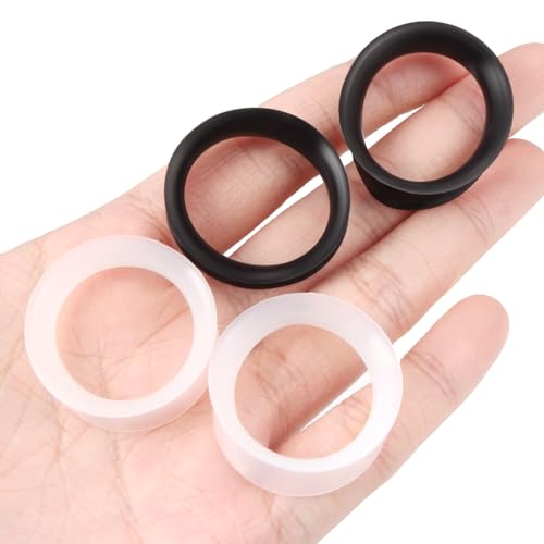 Cisyozi 10G-50mm Thin Silicone Gauges for Ear Flexible Double Flare Gauges Tunnels Expander Stretching Gauge Earlets Plugs Gauges Kit Earlets Retainer Same Sizes 3 Colors - style: Size: 25mm = 1 inch