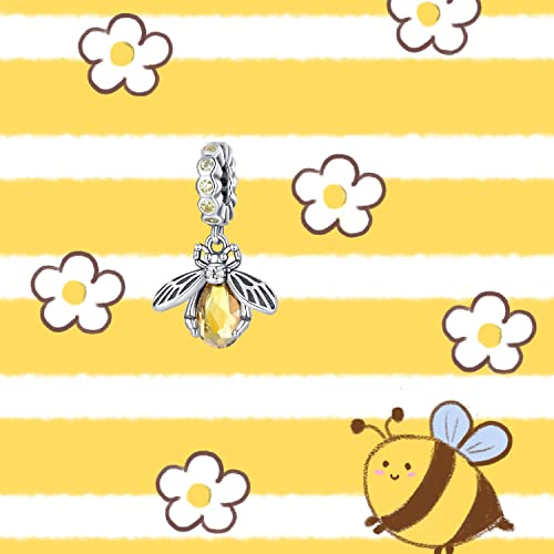 Animal Charms for Bracelets 925 Sterling Silver Bead Charms Bee Butterfly Fox Charm Fits Bracelets and Necklaces Cute Charms for Women - color: Bee
