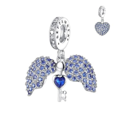 Annmors Birthstone Charms for Bracelet 925 Sterling Silver Charms fit Bracelet Necklace Dangle with 5A Cubic Zirconia Christmas Valentine Mother's Day Gift for Women - color: 09-September-Sapphire