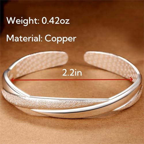 925 Sterling Silver Bangles For Women Handmade Silver Bangles Open Adjustable Bangle Bracelets For Women Silver Open Cuff Bracelets Stackable Wrap Bangles Festival Jewelry Gifts - color: Style 09