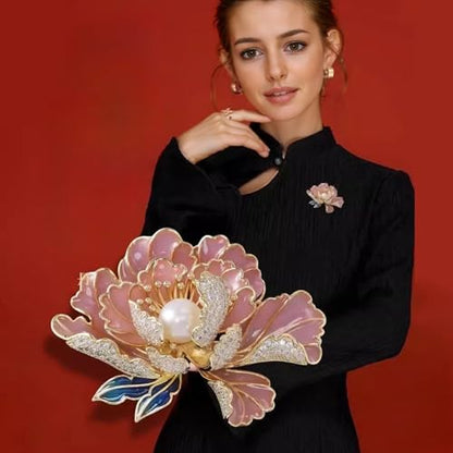 SYWDUDUCLT Fashion Elegant Brooches for Women Brooch, Suitable For Party And Daily Wear On Many Occasions - style: Peony-Pink