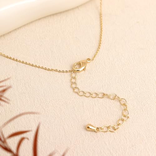 Jean Beau Dainty Pendant Necklaces for Women, Cute Chain Necklace Jewelry Gift - color: Maple