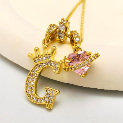 18K Gold & Silver Plated Initial Necklaces for Women - color: G-Gold