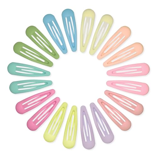 Small Hair Barrettes For Women No Slip Metal Snap Clips For Thin And Fine Hair,Matte Yellow Pink Blue Green Purple,20 PCS,1.97 x 0.5 Inch. - color: Matte Yellow Pink Blue Green Purple