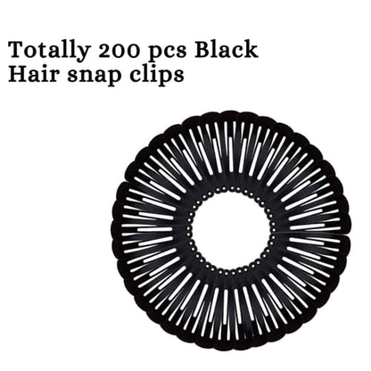 Havilah Snap Hair Clips - 200 Pieces Set Non-slip Metal Hair Clips Cute Kawaii Barrettes for Women - Black - color: Snap Hair Clips - Black