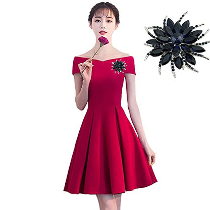 seven wolves Women's Austrian Crystal Brooch Wedding Flower Leaf Bouquet Brooch - color: Dark Blue A