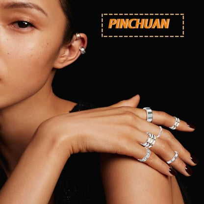 17PCS Silver Knuckle Rings for Women Stainless Steel Rings Set Midi Stackable Rings Simple Smooth Finger Rings Silver Adjustable Rings Jewelry Gift - color: 15 pcs