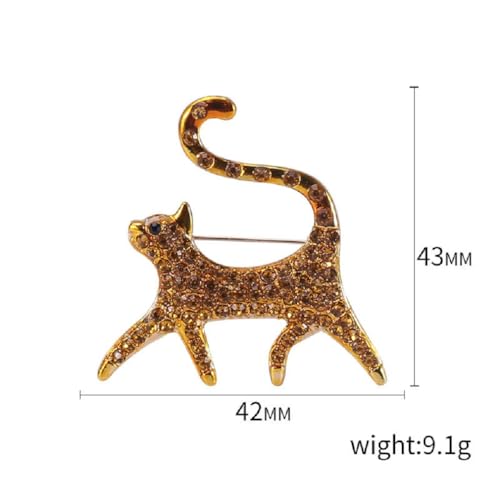 Kitten Brooch Pins for Women, Gold Cat Brooch Pin, Cute Kitten Animal Brooch Lapel Pin, Bohemian Kitten Cat Brooches Pins for Women Hat Bag Suit Dress Accessories Jewelry