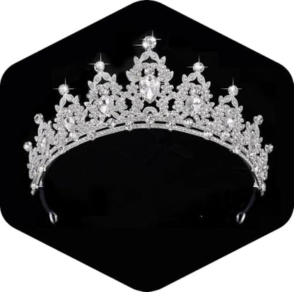 Kamirola - Queen Crown and Tiaras Princess Crown for Women Crystal Headbands for Bridal, Princess for Wedding and Party - color: Silver