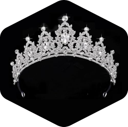 Kamirola - Queen Crown and Tiaras Princess Crown for Women Crystal Headbands for Bridal, Princess for Wedding and Party - color: Silver