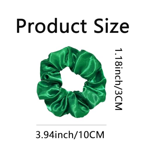 Silk Hair Ties Ponytail Holder Hairs Bow Ropes Elastics Hairtie Accessories Wide 0.8inch on Hair No Damage No Crease for Women Curly Thick Wavy Hair(30Pcs Emerald Green) - color: Emerald Green