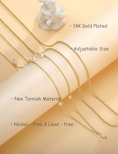 Waist Chain for Women Belly Chain Waist Beads Body Chain | 14K Gold Plated Chain Belts, Waterproof Non Tarnish Body Jewelry, Dainty Sexy Gift for Her, Layered Summer Beach Accessories - style: twist & pearl