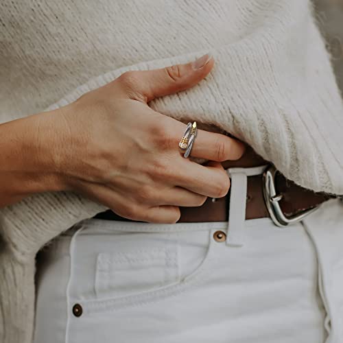 Dorriss Ring for Women Adjustable Cable Nail Rings Open Stackable Jewelry - color: A-Gold & Silver
