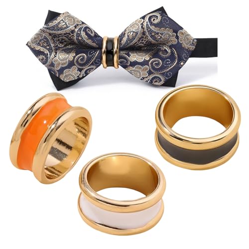 SYWDUDUCLT Scarf Ring for Women's Shawl, Silk Neckerchief, Tshirt, Gold/Sivler, S/M/L, 2 Pcs - style: Cylinder