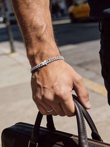 Bandmax Mens Hip Hop Cuban Link Bracelets 5/7/9/12MM Stainless Steel Miami Curb Chain Bracelet Silver/Gold Plated/Black Wristlet Chains for Men 7"-9" - color: 13 5MM Steel-Custom