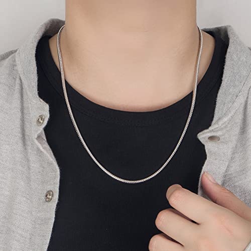 H&Beautimer Classic Unisex 925 Sterling Silver Necklace 3-4MM Round Snake Chain Necklace for Men Women - Party Fine Jewelry - Original Silver Link Necklace 16-17-18-19-20-22-24-26-28-30'' - size: 26 Inches, style: 3MM Width