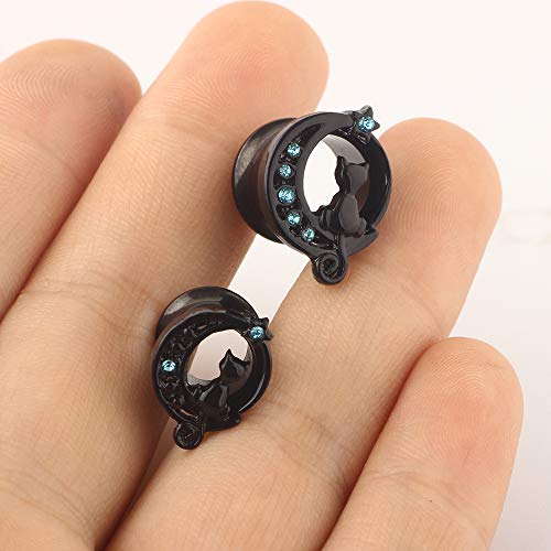 TIANCI FBYJS Stainless Steel Zircon Ear Tunnels Earrings Guages Piercing Plugs Stretcher Gauges for Women Men - style: 16mm=5/8''