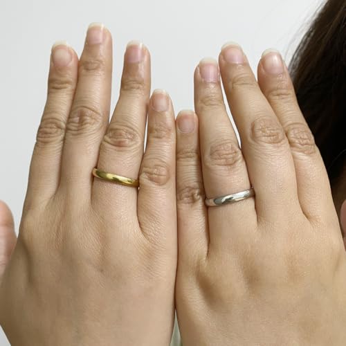 3mm Plain Stacking Band Statement Wedding Promise Ring For Women | Stainless Steel,Classical Domed Design,Tarnish Resistant,Waterproof & Sweatproof,Daily Basic Jewelry,for Couples - color: Silver