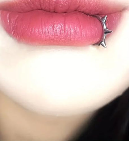 QWALIT Fake Nose Ring Fake Lip Piercing Fake Lip Ring Fake Nose Ring Hoop Fake Snake Bites Fake Lip Piercings Faux Lip Rings Fake Nose Piercing Clip on Nose Ring Spring - color: D3-2 styles-silver/gold