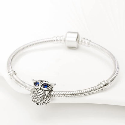 925 Sterling Silver Charms for Bracelets and Necklaces Beads Charms Jewelry Gift for Women - color: Owl Charm