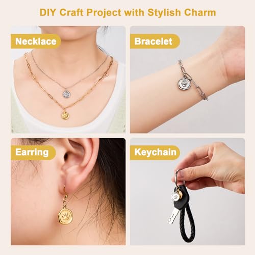 20pcs Stainless Steel Jewelry Making Charm Set Paw Charm Pendant for Women Necklace Bracelet DIY Bulk Charms - color: Paws Gold Silver
