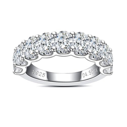 Moissanite Eternity Rings, S925 Sterling Silver Anniversary Band for Women - style: 4.5 CT Exquisite Fancy-Cut