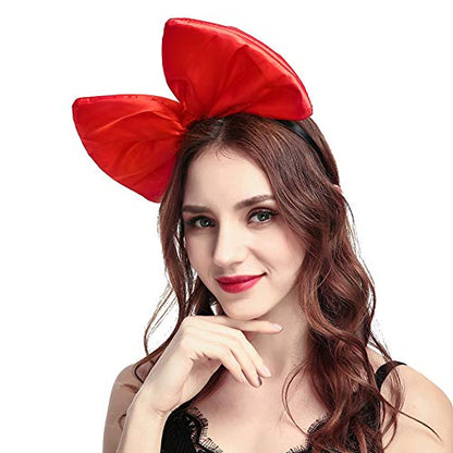 ZTL Women Huge Bow Headband Hairband Hair Hoop Accessories Party Props - color: Red