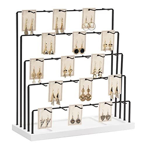 DGWJSU Earring Display Stands for Selling, Earring Rack Display Holder Stand, Jewelry Display for Selling Earring Cards, Bracelets, Hair Accessories, Rings, Necklaces (White Wood, Common Size) - color: White Wood, size: Common Size