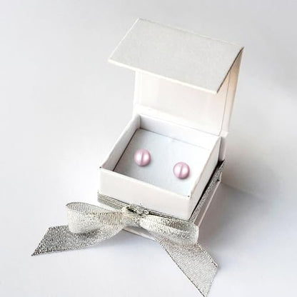 Pearl Screw Back Stud Earrings, 925 Sterling Silver Hypoallergenic - color: Pink, size: 5mm-Large