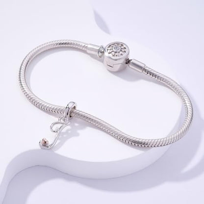 Letter Charms for Pandora Bracelets 925 Sterling Silver Alphabet Initial Charms Bead Jewelry Gift for Women - style: Initial J