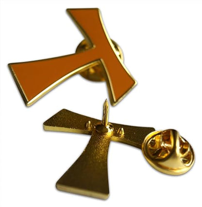 Novel Merk Christian Cross Icon Religious Lapel Pin, Hat Pin & Tie Tack Set with Clutch Back - style: 3-Franciscan Tau