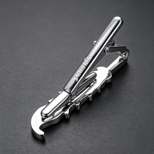Yoursfs Feather Tie Clip For Men Stylish Tie Bar Metal Clasp Necktie Pin Business Wedding Clamp - style: silver