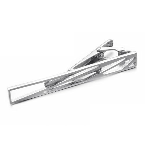 Yoursfs Irregular Hollow Out Tie Clips for Men | Small Square, Silver, Stainless Steel, Personalized Jewelry