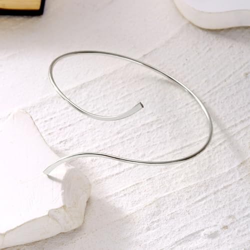 Minimalist Double Layered Open Cuff Anklet for Women 14K Gold Plated Adjustable Ankle Bracelet Chain Dainty Beach Holiday Fashion Jewelry Accessary - color: Silver