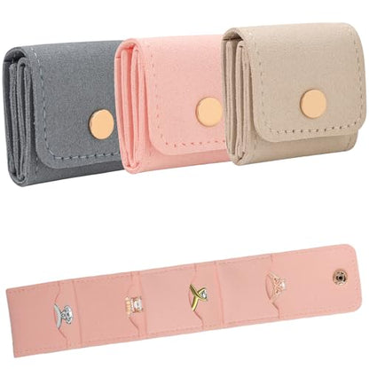 3 Pack Mini Jewelry Organizer, Travel Jewelry Case, Foldable Multifunctional Travel Jewelrys Pouch for Earrings, Necklaces, Rings, Chain Bracelets, Brooches - color: Blue