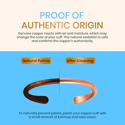 Healing Monk Pure Copper Bracelet for Men & Women – Handmade Uncoated Copper Jewelry Cuff – Adjustable Healing Copper Bracelets for Arthritis – Mens & Womens Copper Cuff Pulsera de Cobre - style: Healer
