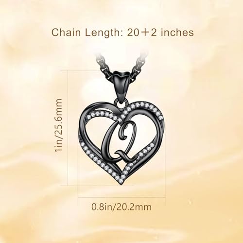 INFUSEU Unique Initial Necklaces for Women Girls Small Heart Letter Jewelry, Meaningful Personalized Gifts - style: Q