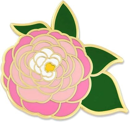 PinMart Flower Trendy Enamel Lapel Pin - color: Pink Peony, size: 1 Piece