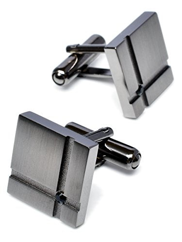 [TAVARAT] Cufflinks for Men Black Silver Red Blue Crystal glass Tps-040 - style: black silver black