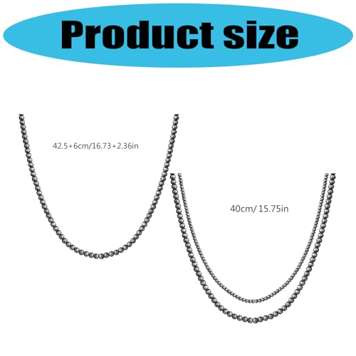 Matte Black Necklace with Triple Strands Designs Portable for Formal Outfits and Casual Styles Everyday Elegant Necklace - color: Three layers