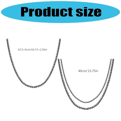 Matte Black Necklace with Triple Strands Designs Portable for Formal Outfits and Casual Styles Everyday Elegant Necklace - color: Three layers