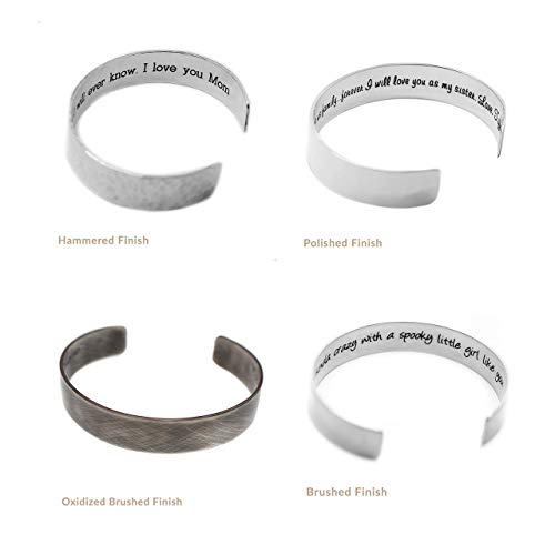 Sterling Silver Engraved Bracelet for Women - Customize for Mom Grandma Wife with Personalized Hidden Inspirational Quote Message from Son Daughter Husband .925 Silver