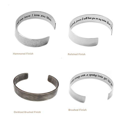 Sterling Silver Engraved Bracelet for Women - Customize for Mom Grandma Wife with Personalized Hidden Inspirational Quote Message from Son Daughter Husband .925 Silver