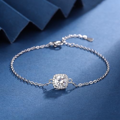 4pcs Cubic Zirconia Wedding Jewelry Sets for Bride Bridesmaid Cubic Zirconia Pendant Necklace Earrings Link Tennis Bracelet Open Ring Set for Women Birthday/Valentine's Day/Mother's Day/Christmas