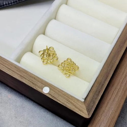 14K Gold Plated Knot Stud Earrings for Women, Minimalist Openwork Geometric Earrings, Lightweight Polished Fashion Jewelry for Daily Wear