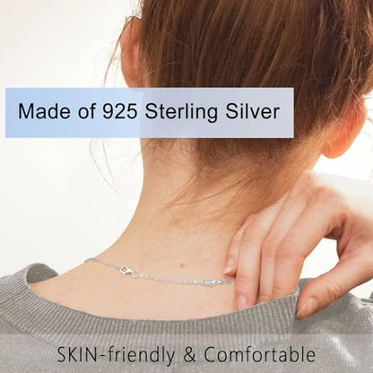 Necklace Extender Silver Durable Necklace Extenders, 925 Sterling Silver Chain for Bracelet Anklet 2 Piece Set 1" 2" Inches - color: Silver, size: 1 2 inch