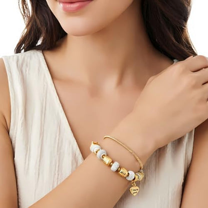 20 Pcs Gold Snake Chain Charm Bracelet Chain with Bracelet Helper Adjustable Snake Charm Bracelet with Heart Lobster Clasp Extender Chain DIY Bracelet Chains for Women Gifts Jewelry Making Supplies - color: 20Pcs 6.3 Inch Gold Bracelet