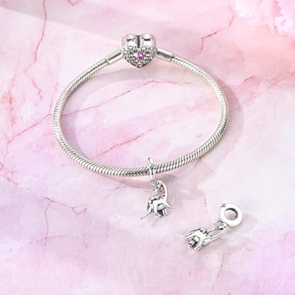 Hapour 925 Sterling Silver Charm for Bracelet Necklace Women Pendant Beads | Virgin Mary Charm, Religious Cross Heart Dragon European Jewelry Mom Charm - color: Parent-child winding Dragon