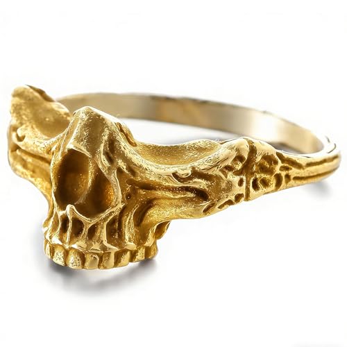 2023 Skull Ring Cool Evil Death Punk Rock Stainless Steel Rings Aly Style Jewelry - style: statement